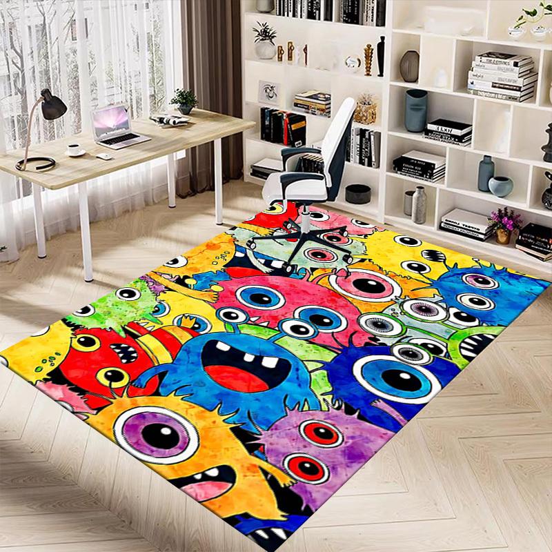 1PC monster colorful Extra Large Non Slip Floor carpet, Office, family, bedroom, Studio   Large Area Rug Indoor Rugs, , Vibrant Colors