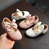 New Spring/Autumn Children's Cartoon Floral Silk Fabric Shoes – Big Bow Princess Shoes, Girls' Leather Shoes