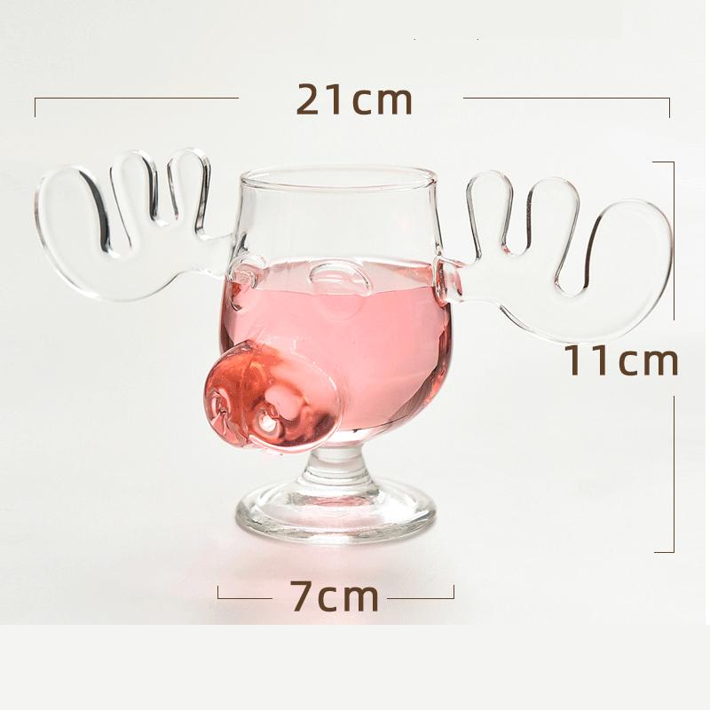 Christmas Moose Mug Goblet Glass Moose Mug for Christmas Vacation