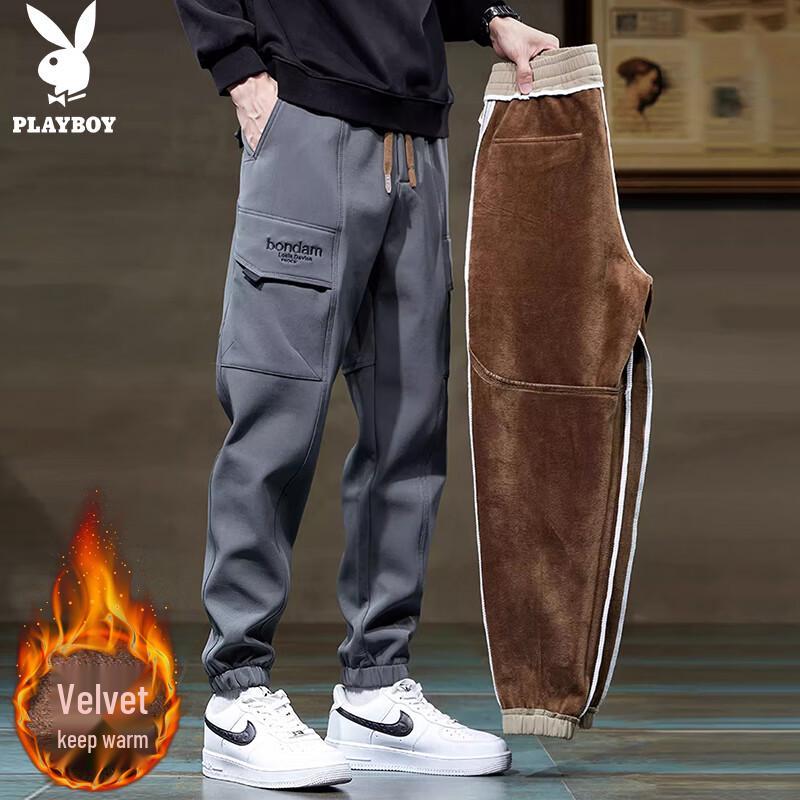 

PLAYBOY Men s Fleece Lined Cuffed Cargo Casual Pants 2XL