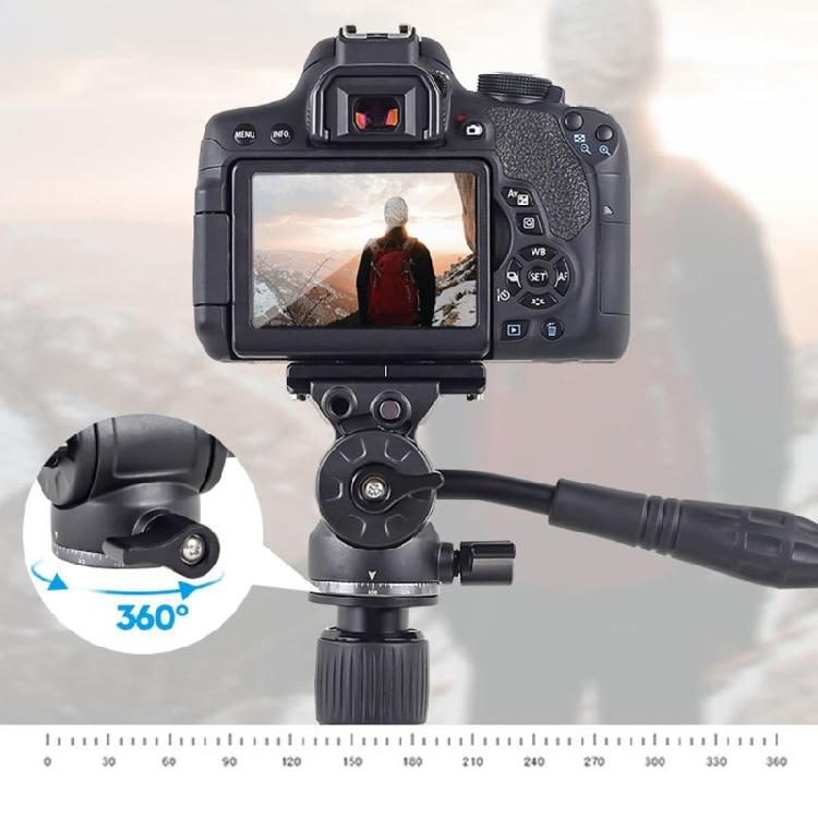 Aluminum Alloy Fluid Dampening Ball Head With Adjustable Tension Control Portable Tripod Mount Fit for Action Cameras