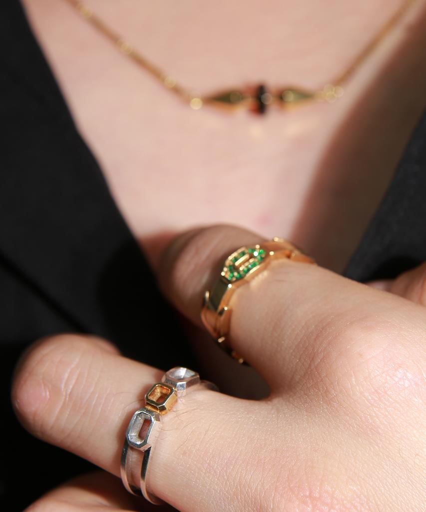 Kudos Interlocking Triple Octagon Ring