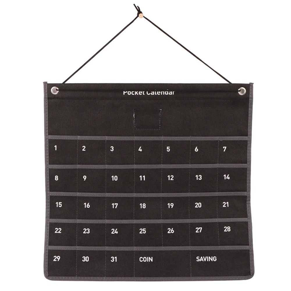 New Monthly Calendar Pocket Calendar Non-woven Fabric with Pockets Numbered Storage Bag Durable Wall-mounted Calendar Pouch