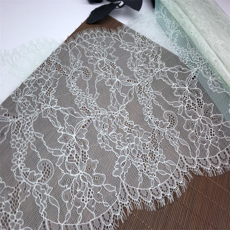 3m x 24cm Chantilly Lace, Non-stretch French Eyelash Lace Trim for Sewing, Bra, Underwear, Lingerie, Dress, Garment, Crafting