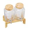 Drink Dispenser 3.8L Beverage Dispenser for Parties Glass with Stand 2PCS