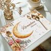 1PC Ramadan Moon and Flower Patterns,Table Festive Party Decoration, Suitable for Families, Hotels, Restaurants