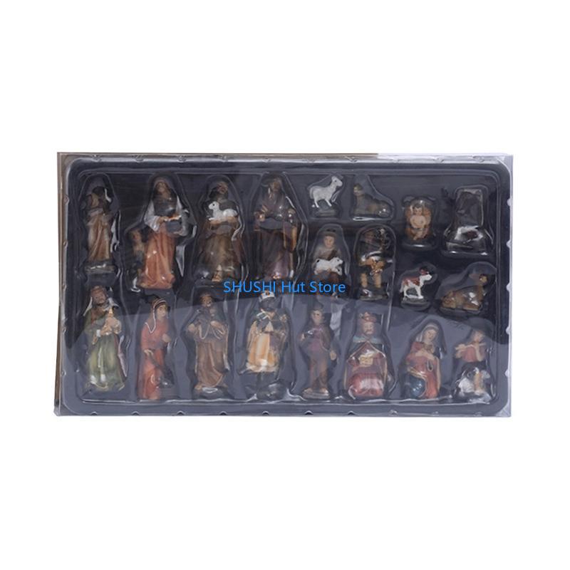 Religious Nativity Manger Scene Set Resin Birth Statue Christmas Decoration D57B China Mainland