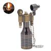 Retro Torch Lighter Grinding Wheel Oil Lighter Key Chain Metal Cigarette Lighter