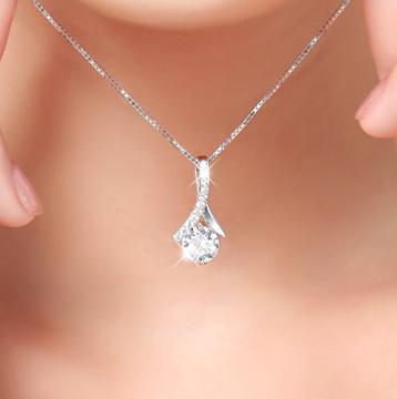 Zircon Micro-Inlaid Collarbone Chain Necklace Simple Imitation Moissanite Pendant Women'S Jewelry