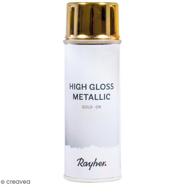Bombe de peinture - Rayher - High gloss métallique - Doré - 200 ml - Décoration