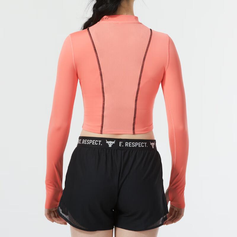 Under Armour Short Slim Comfortable Breathable Casual Long Sleeve T-Shirt Women tops Pink 1365641-819