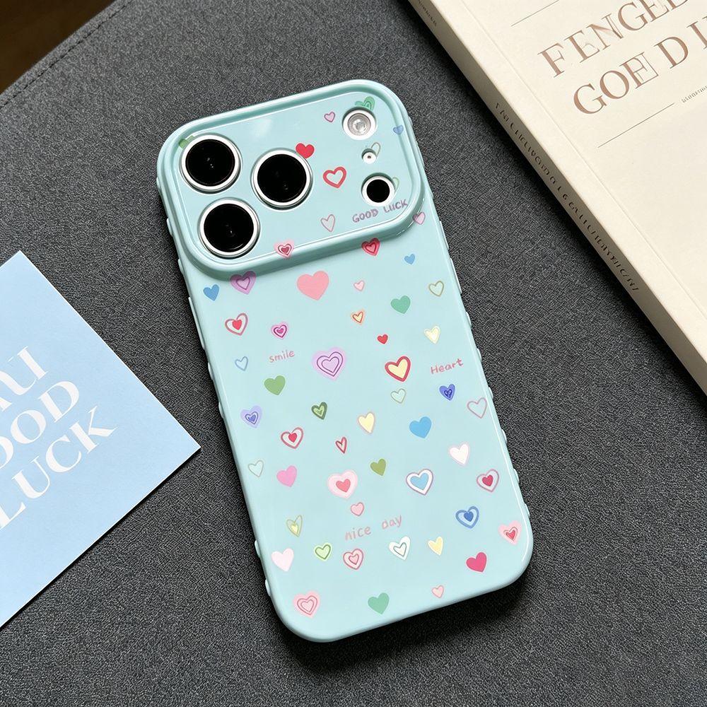 Ins Scattered Color Heart Suitable for Apple 16PM Creative iPhone17/16PRO Anti-drop New 15/17 Mobile Phone Case