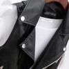 Spring and Autumn Women's Short Artificial Leather Vest Korean Style Sleeveless Jacket with Leather Belt