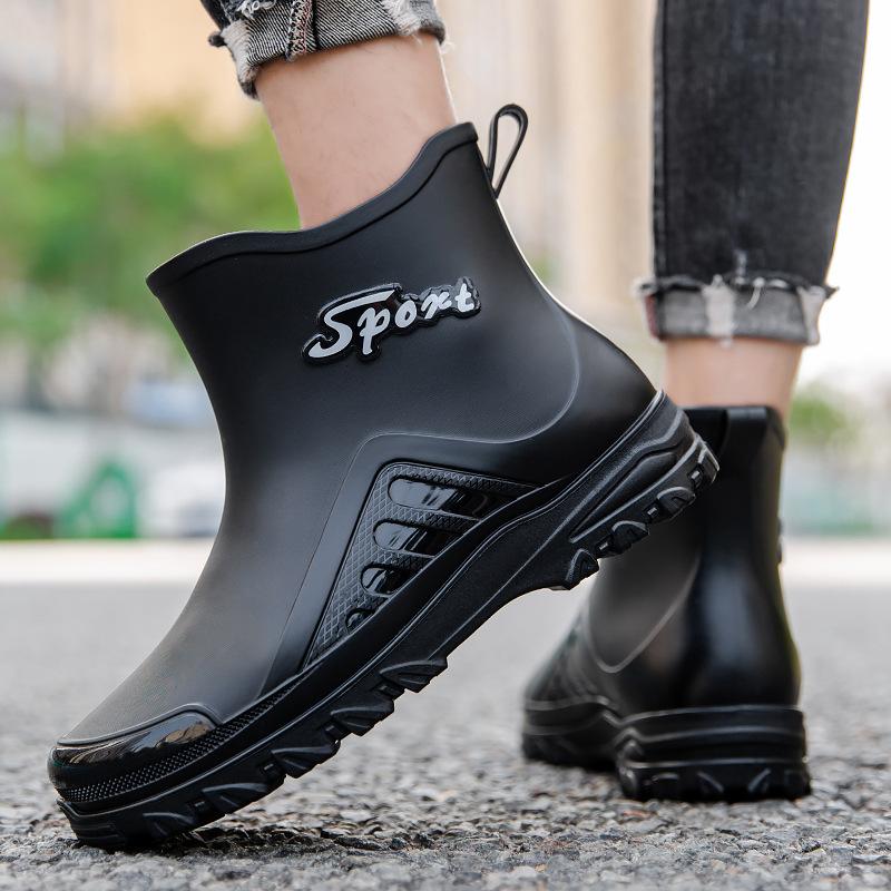 Modische wasserdichte Schuhe im koreanischen Stil für Herren, rutschfeste Vier-Jahreszeiten-Universal-Kurzschaft-PVC-Fischerschuhe