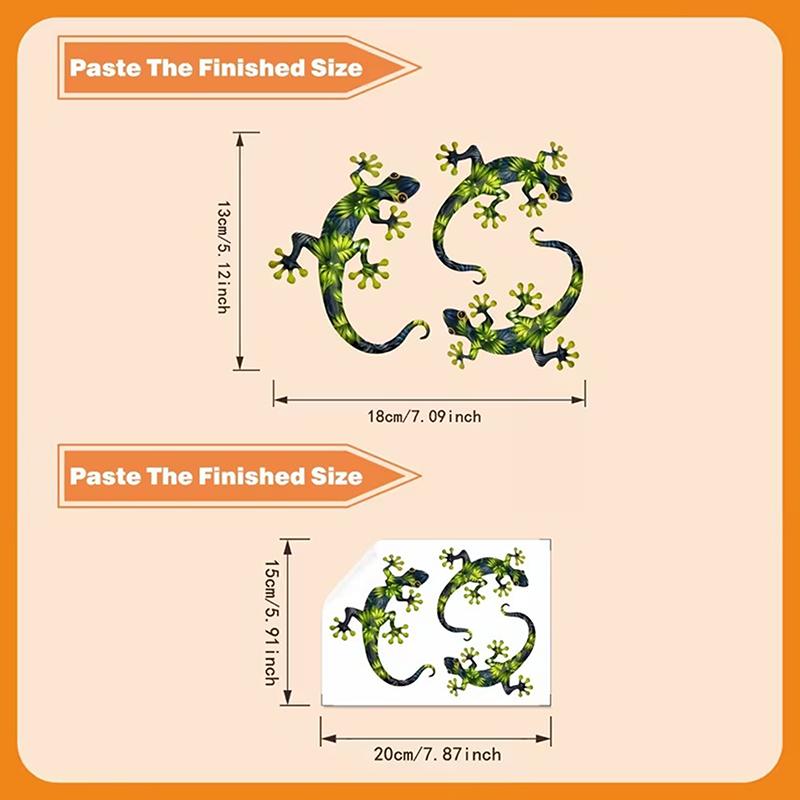 

Fluorescent Gecko Stickers Glow in the Dark Glass Decals for Washbasins Toilet Water Sink Removable Creative Bathroom Decoration