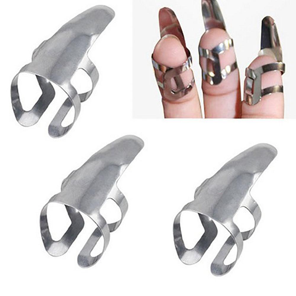 New 20Pcs Stainless Steel Finger Picks Open Design with Box for Guitar Banjo Dobro