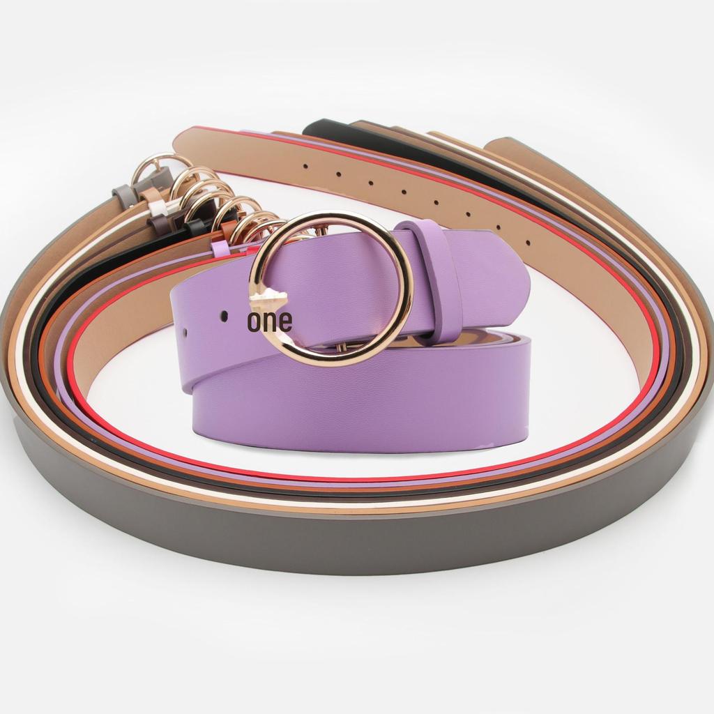 Women's Round Buckle Casual Versatile Belt - Simple Jeans Accessory