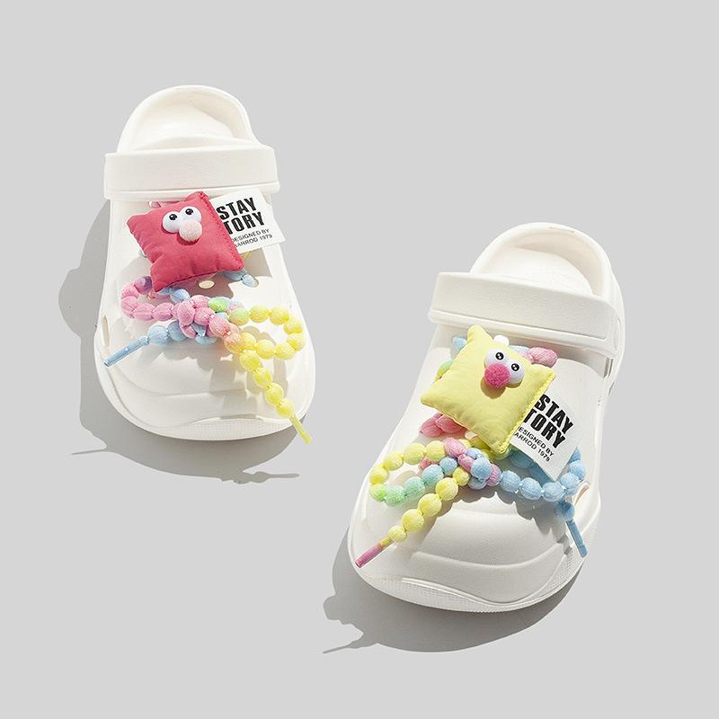 Round ball colored woven bubble shoelaces, casual shoes, slippers, hole shoes, flower shoes, breathable and non-slip soft soles