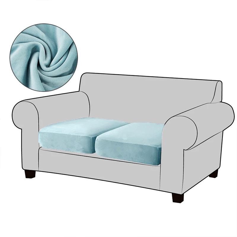 Velvet Sofa Seat Cushion Covers For Living Room Plush Sofa Cushion Covers Soft Stretch Sofas Couch Slipcover Furniture Protector
