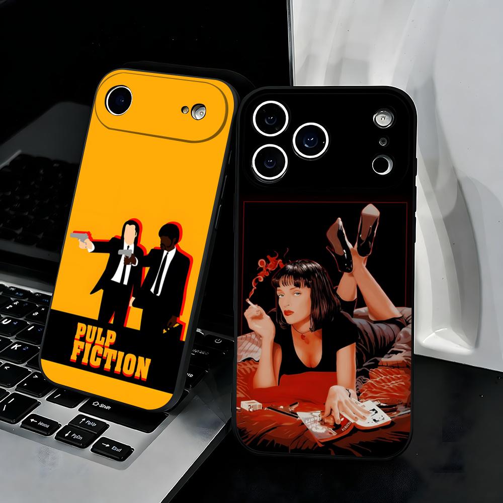 Movie P-Pulp-F- FictionS Phone Case For IPhone 17 Air 16 E Pro Max 15 14 13 Mini 12 Pro 11 Max Plus Black Soft Shell