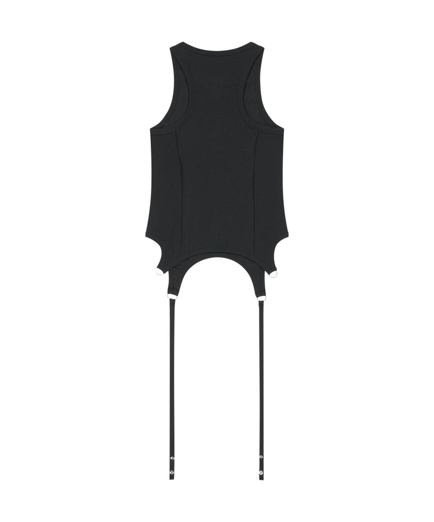 Aejeuyua Sewing Garter Sleeveless Black