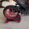 Motorcycle Relocator Stand Caster Wheels Vehicle Support Red Metal