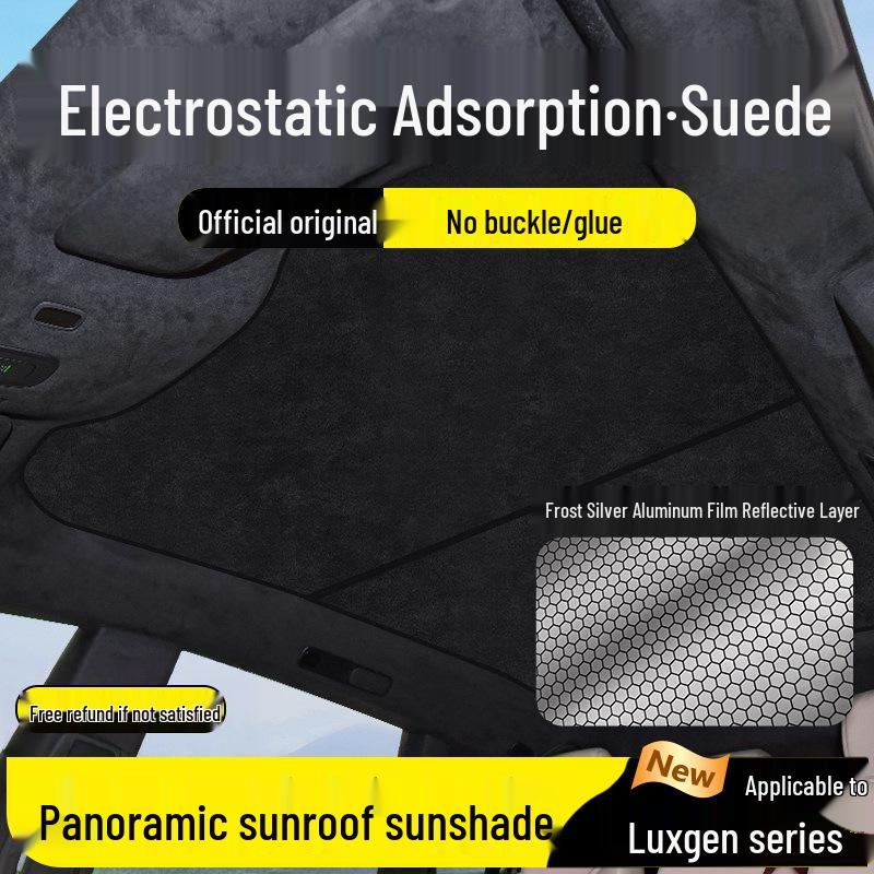 Luxgen N7U6 Sunroof Suede Electrostatic Sunshade - Heat Insulating Sun Blocker