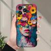 Hot-selling Creative Flower and Girl Pattern Mobile Phone Case Suitable for iPhone