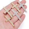 5pcs/Lot 22x47mm Zinc Alloy Crystal Religion Cross Connectors For Women Men DIY Pendant Bracelet Necklace Jewelry Findings