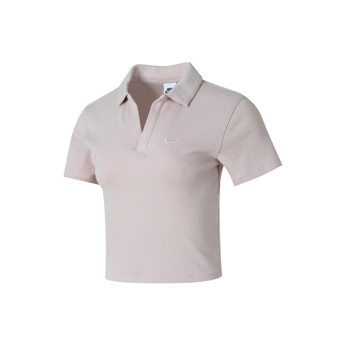 (WMNS) Nike Essential Polo Crop Top  Pink  Women s DV7885-019 S