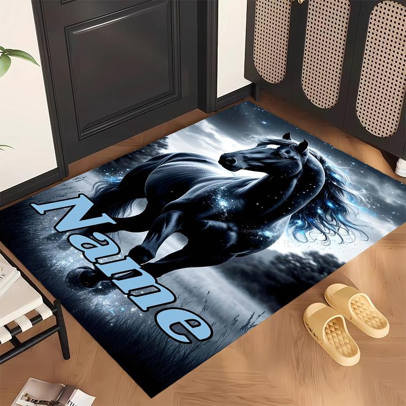 vivid horse (5) Personalized name Office Carpet Stylish Decor for Living Room Bedroom Kitchen