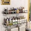 Punch-Free Wall-Mounted Bathroom Storage Rack for Basin and Toilet