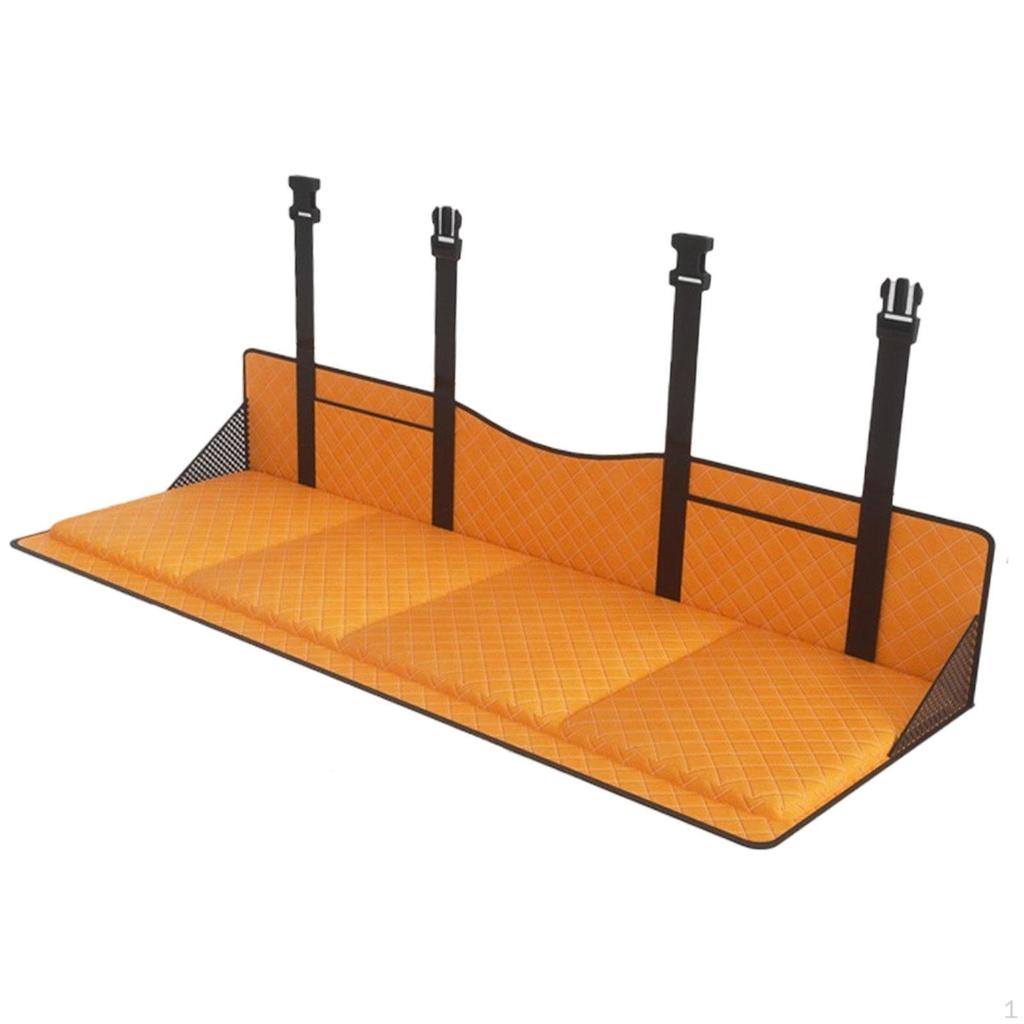 Car Back Seat Extender Plate Foldable Adjustable for Increase Bed Camping Space PU Leather
