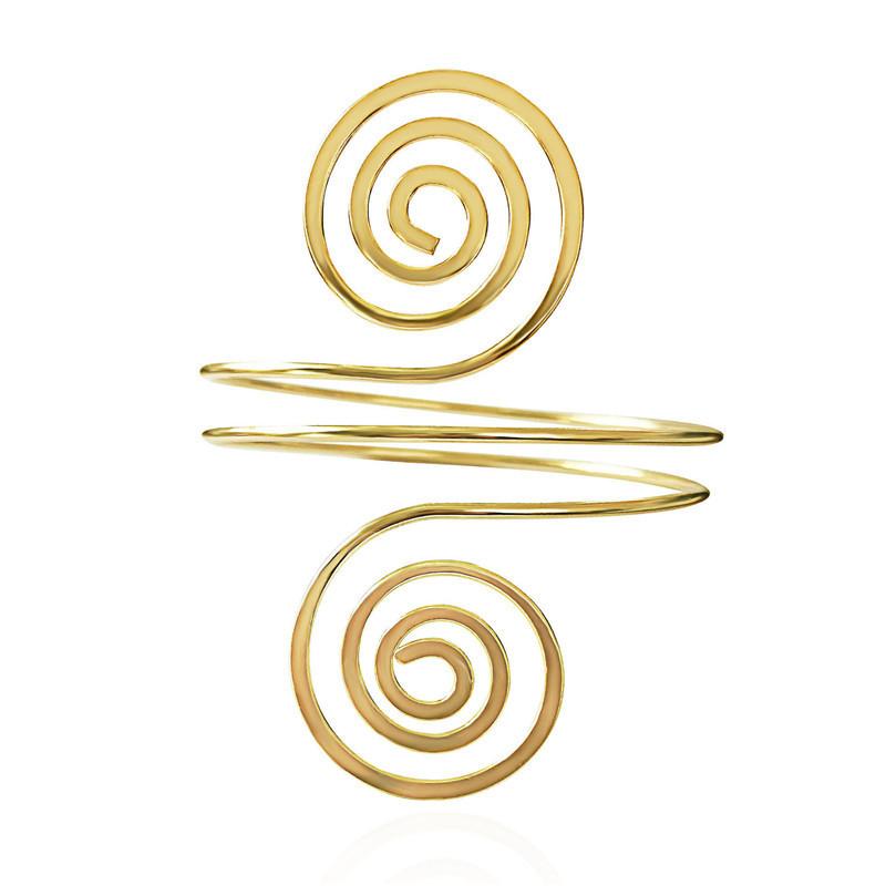 IF ME Multi-Layer Spiral Arm Ring Bracelet Exaggerated European and American Simple Vintage Open Cuff Bangles for Women Jewelry Gifts