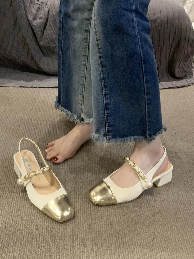 Mary Jane Baotou Women's Sandals Princess Temperament New Chinese Square Heel Fashion Temperament Women's Sandals