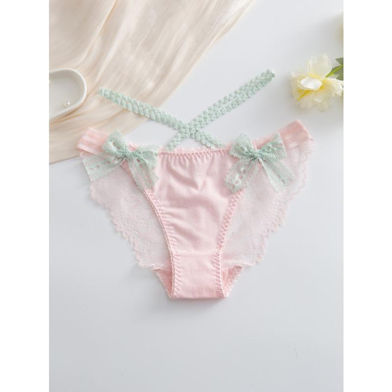 

Трусики с низкой посадкой и бантиком, милые, нежные и сексуальные трусики-треугольники для женщин L розовый