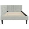 Corner Bed Frame with Headboard Light Grey 100 Cm X 200 Cm Velvet