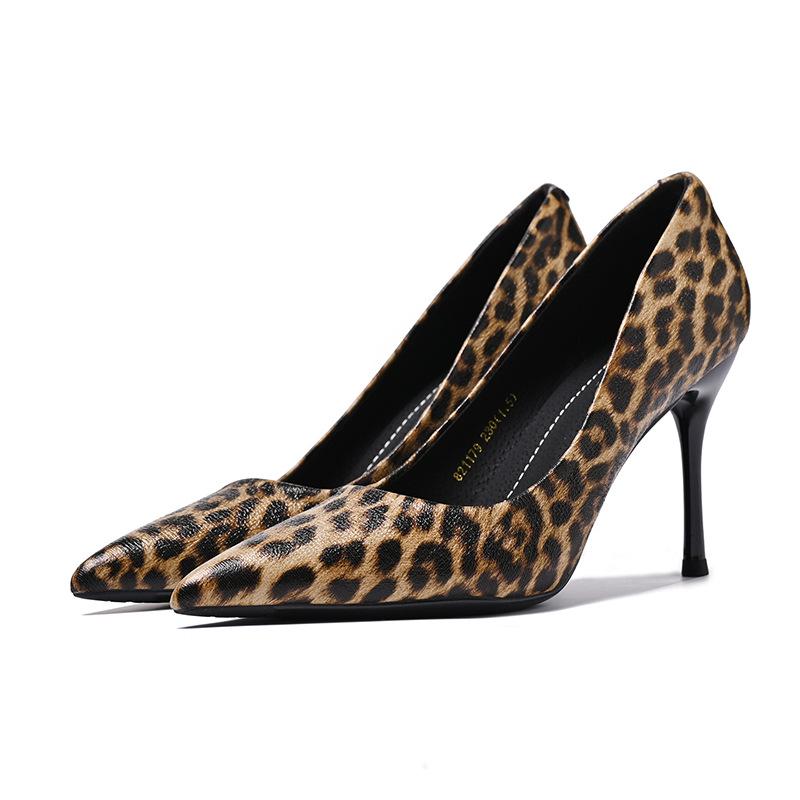 2025 Spring Leopard Print Stiletto Heels - Versatile, Sexy, Low-Cut Women's Shoes