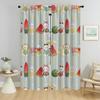 Watermelon Kitty Curtains for Living Room Curtain for Room 2 Panel Halloween Decoration Partition Home Interior Curtains Shades