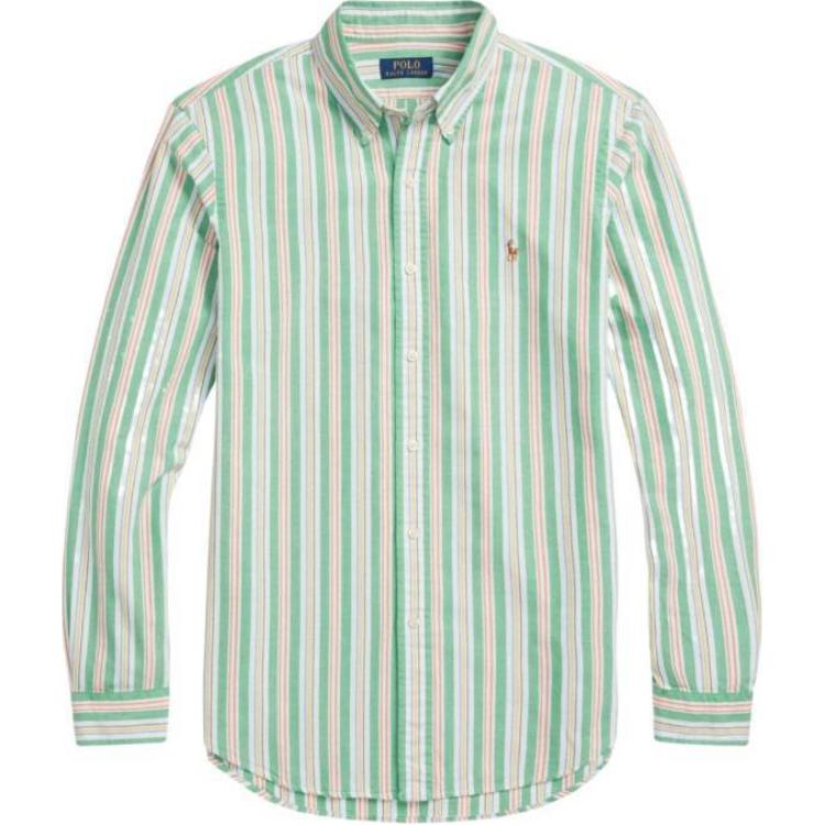 

Polo Ralph Lauren Рубашка мужская однобортная с длинным рукавом, цветной блок, зеленая 710928920-002 S