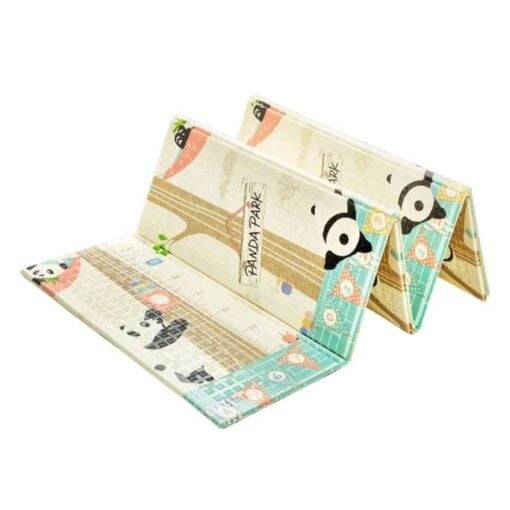 10 mm folding foam mat "Pandas and Indians" 200 x 180 cm