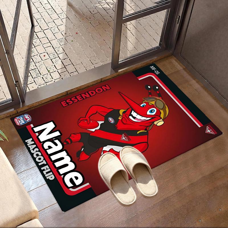 Custom Name Personalized Essendon Football Print Carpet, Versatile Home Decor Rug, for Playroom, Apartment, Balcony, Entryway, Hallway Gift