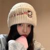 Hellokitty Knit Hat For Girls Cute Cartoon Warm Ear Protection Street Dance Accessory