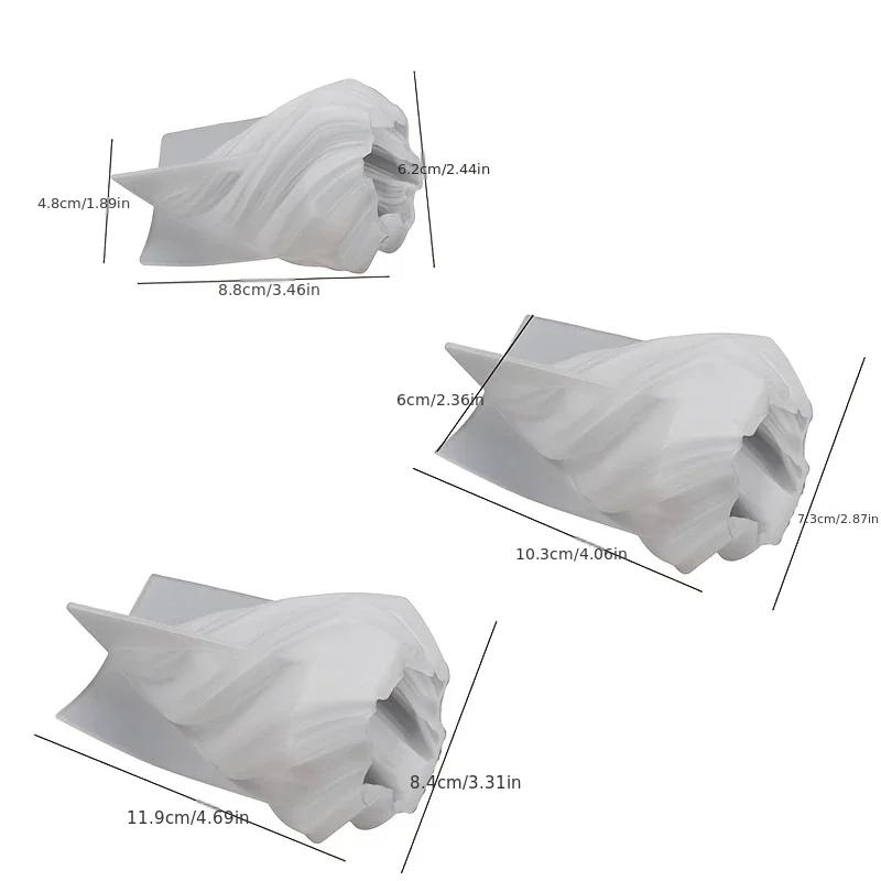 3pcs DIY Resin Spiral Cone Candle Holder, Gypsum Christmas Decoration Mold, DIY Aromatherapy Gypsum Decoration Mold
