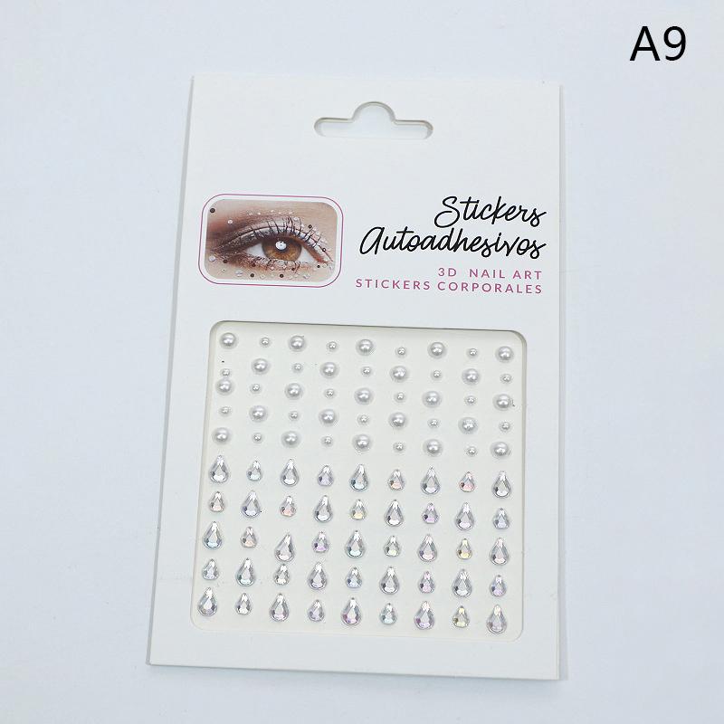 1Sheet Eye Body Face Gems Jewels Pearl Rhinestone Stickers Self Adhesive Crystal Rainbow Makeup Diamonds Face Decoration Sticker