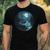 T-Shirt Men Moose In Moonlight Motif Cotton Size XS To 5XL