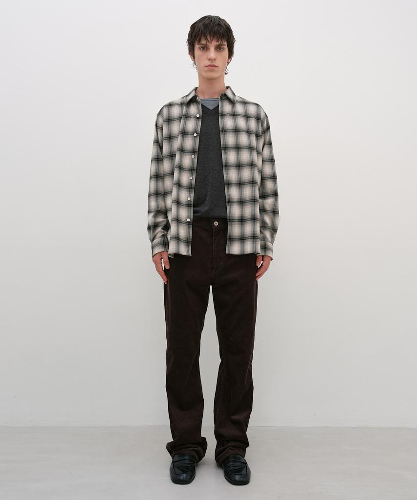 INSILENCE Peach Check Shirt Beige
