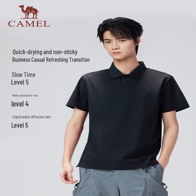Camel Men s Quick Dry Lapel Polo T-shirt