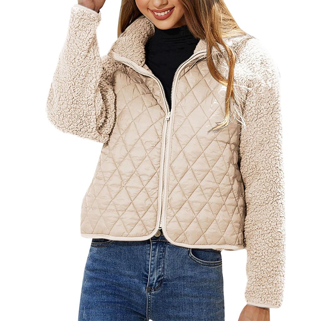 Women's Zipper Color Casual Pocket Jacket Sweatshirt Coats