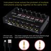 Stereo 6 Channel Mixer Sound Mixer 6 Stereo Distributor Volumes Control Mixing for Electric Guitar Keyboards Drum